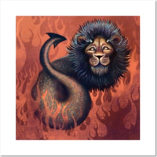 Fire Lion - Original Art Posters and Art